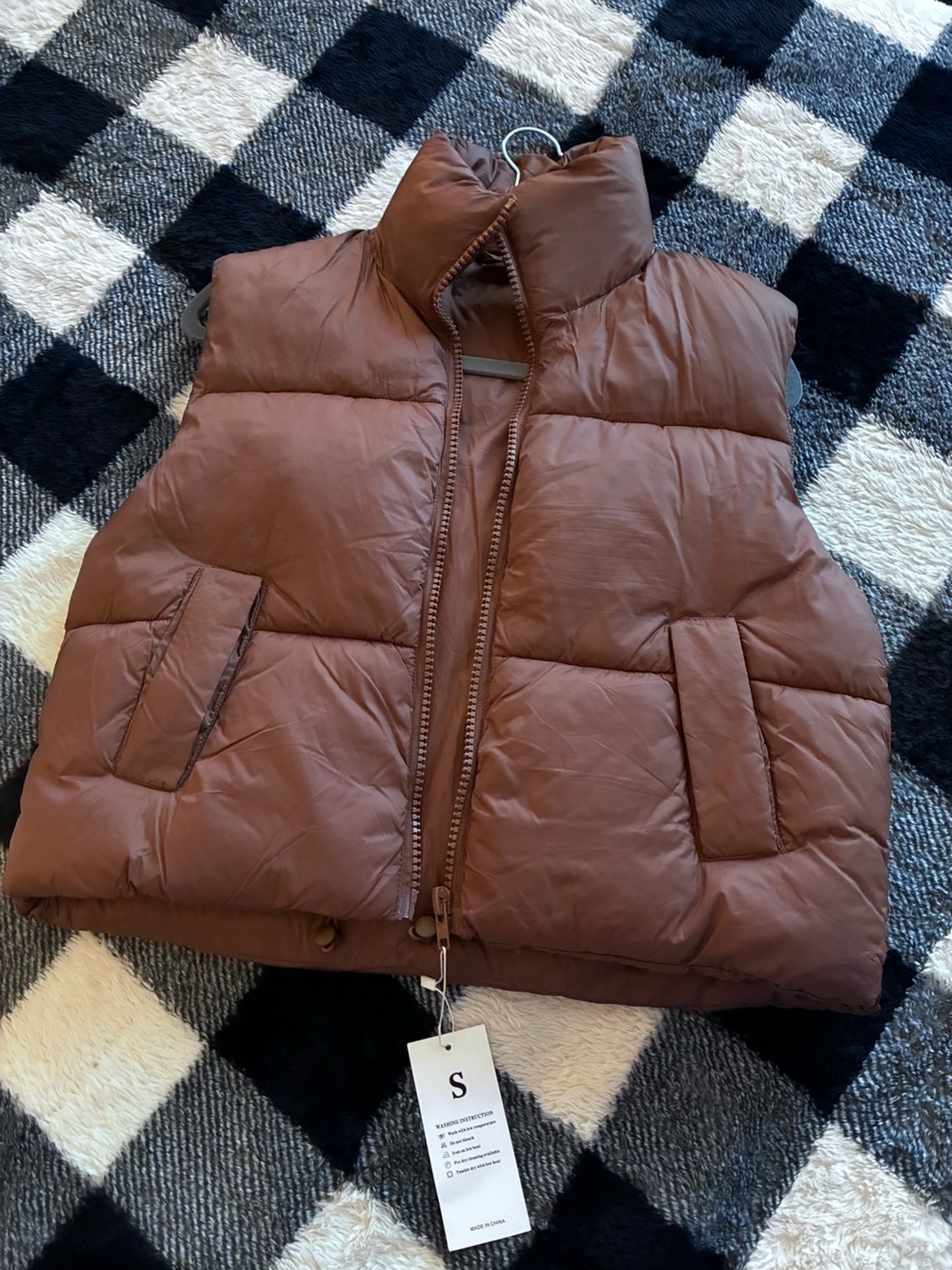 Amazon Women's Rust Brown Quilted Puffer Jacket